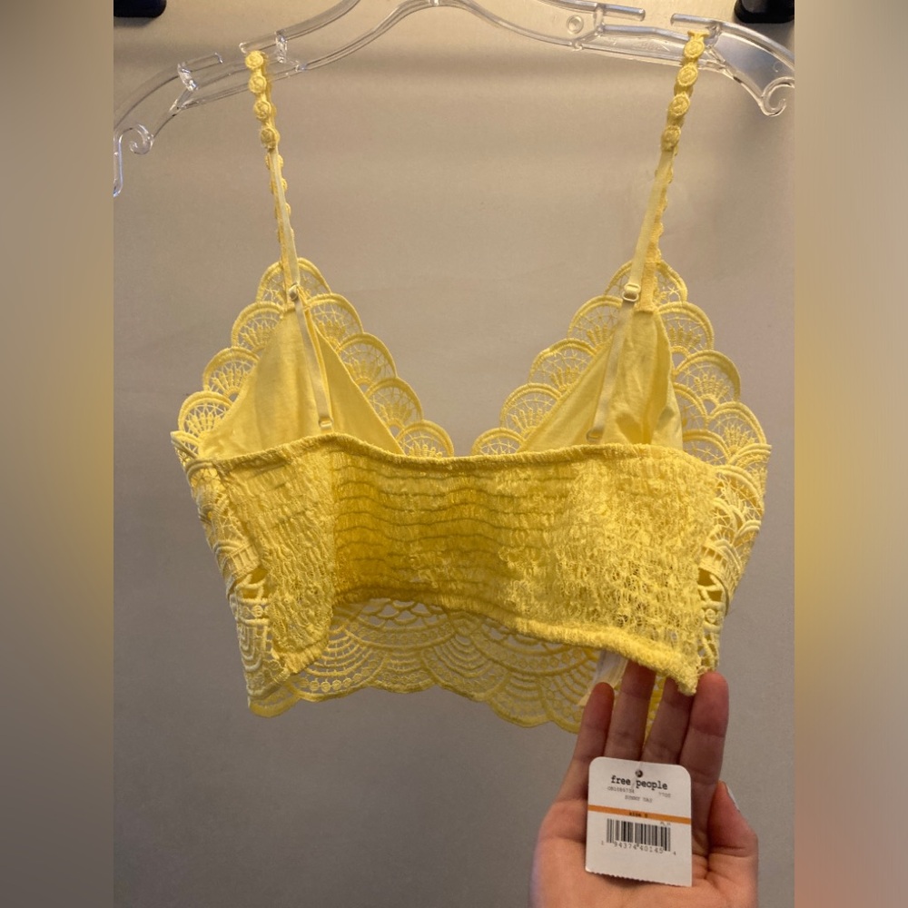 Free People Sunny Yellow Lace Bralette Size Small - Picture 2 of 4